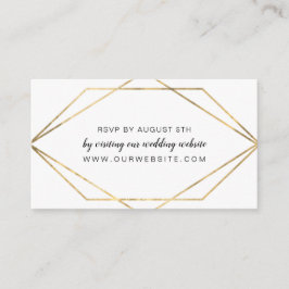 Imitats Gold Geometric Frame Hochzeit RSVP Online- Begleitkarte