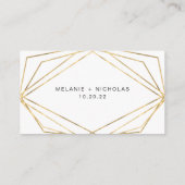 Imitats Gold Geometric Frame Hochzeit RSVP Online- Begleitkarte (Rückseite)