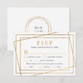 Imitats Gold Geometric Frame Wedding RSVP + Eintri Karte (Vorne/Hinten)