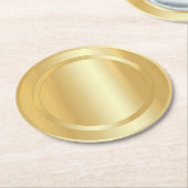 Imitats Gold Glamour Template Elegant Trendy Runder Pappuntersetzer (Angewinkelt)