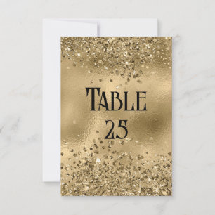 Imitats Gold Glitzer and Foil Wedding Tischnummer