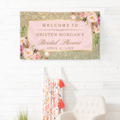 Imitats Gold Glitzer Blush Pink Brautparty Banner (Insitu)