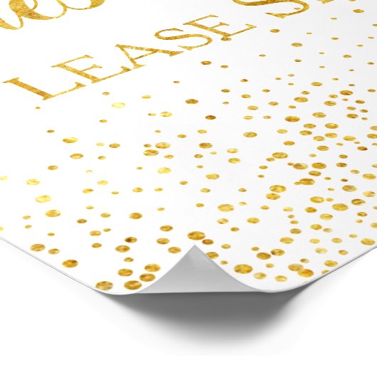 Imitats Gold Glitzer Confetti Wedding Gästebuchssi Poster (Ecke)