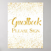 Imitats Gold Glitzer Confetti Wedding Gästebuchssi Poster (Vorne)