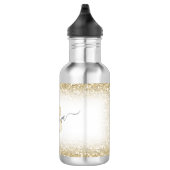 Imitats Gold Glitzer Funkelnd Monogramm Name Niedl Edelstahlflasche (Rechts)