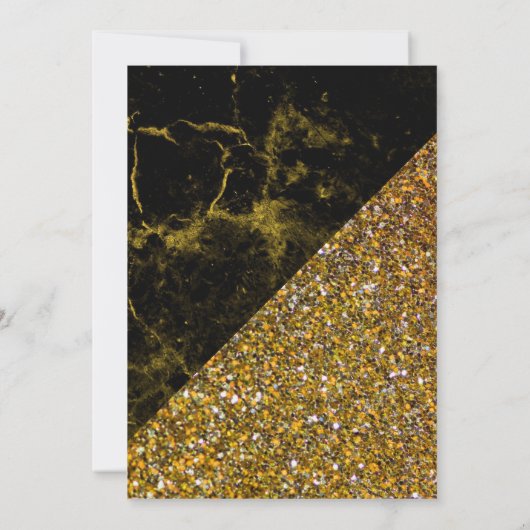 Imitats Gold Glitzer Gold Marble Brautparty Einladung (Rückseite)