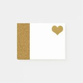 IMITATS Gold Glitzer Heart (bedruckt flach) Post-it Klebezettel (Vorderseite)