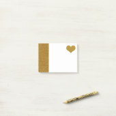 IMITATS Gold Glitzer Heart (bedruckt flach) Post-it Klebezettel (Auf Schreibtisch)