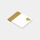 IMITATS Gold Glitzer Heart (bedruckt flach) Post-it Klebezettel (angewinkelt)