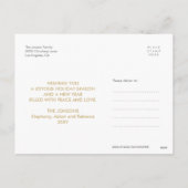 Imitats Gold Glitzer Merry Xmas 3 Foto Postkarte (Rückseite)