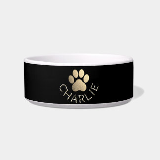 Imitats Gold Glitzer Pawprint Individuelle Name Do Napf
