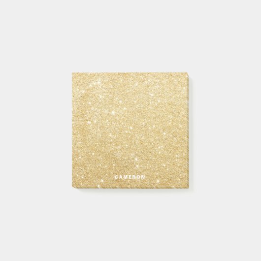 Imitats Gold Glitzer Personalisiert Post-it-Notize Post-it Klebezettel (Vorderseite)
