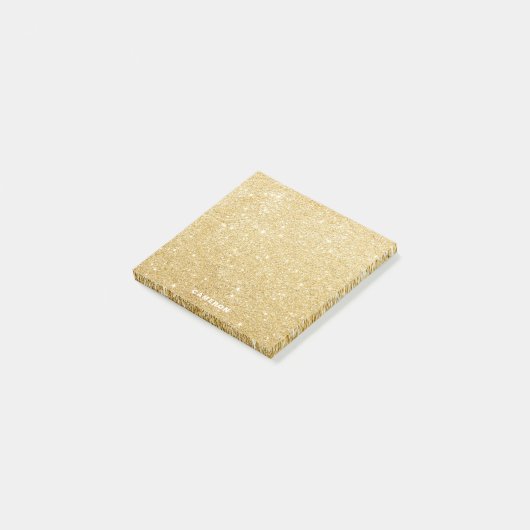 Imitats Gold Glitzer Personalisiert Post-it-Notize Post-it Klebezettel (angewinkelt)