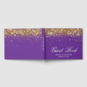 Imitats Gold Glitzer Royal Lila Wedding Gästebuch (Voll)