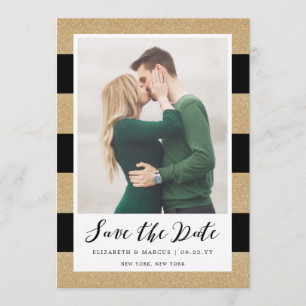 Imitats Gold Glitzer Save the Date Card