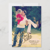 Imitats Gold Glitzer Save the Date Hochzeit Erinne (Vorderseite)