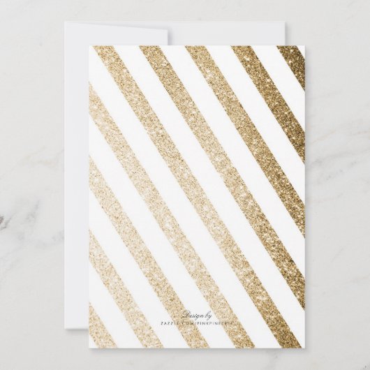 Imitats Gold Glitzer Save the Date Hochzeit Erinne (Rückseite)