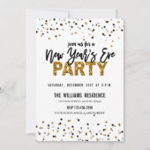 Imitats Gold Glitzer Silvester Party Einladung (Vorderseite)