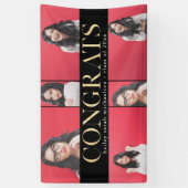 Imitats Gold Glückwunsch Abschluss FotoCollage Banner (Vertikal)