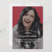 Imitats Gold Glückwunschs Drei Foto Graduierungspa Einladung (Rückseite)