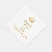 Imitats Gold halten Ruhe und Carry bei 50. Hochzei Serviette (Ecke)