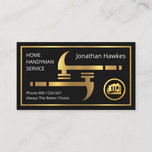 Imitats Gold Hammers Zuhause Reparaturen Visitenkarte (Vorderseite)