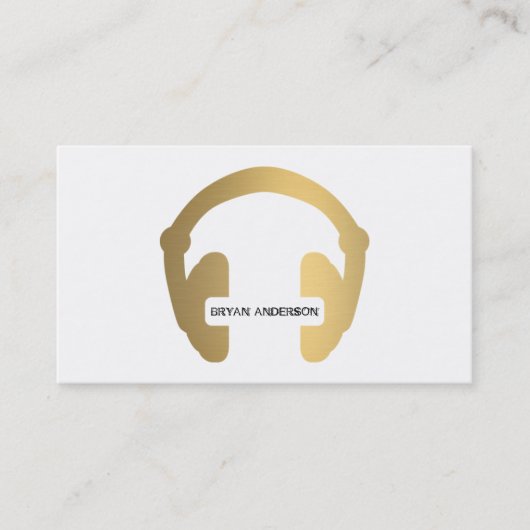 Imitats Gold Headphone DJ Business Card Visitenkarte (Vorderseite)