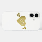 Imitats Gold Herzstück Liebe mit Initialen, romant Case-Mate iPhone Hülle (Rückseite (Horizontal))