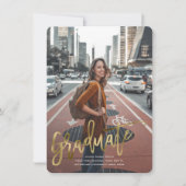 Imitats Gold, High School, Moderne, Abschluss Card Einladung (Vorderseite)