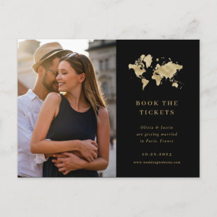 Imitats Gold Hochzeit in Urlaubsort Foto Save the  Postkarte