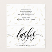 Imitats Gold Lashes Calligraphy Lash Artist Afterc Visitenkarten (Außenseite Aufgefaltet)