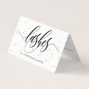 Imitats Gold Lashes Calligraphy Lash Artist Afterc Visitenkarten