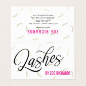 Imitats Gold Lashes Hot Pink Lash Artist After Car Visitenkarten (Außenseite Aufgefaltet)