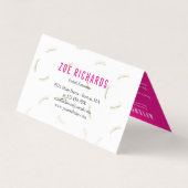 Imitats Gold Lashes Hot Pink Lash Artist After Car Visitenkarten (Rückseite)