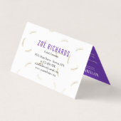 Imitats Gold Lashes Lila Lash Artist Aftercare Visitenkarten (Rückseite)