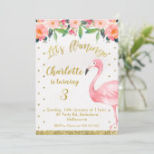 Imitats Gold Let's Flamingle Einladung zum Geburts (Stehend Vorderseite)