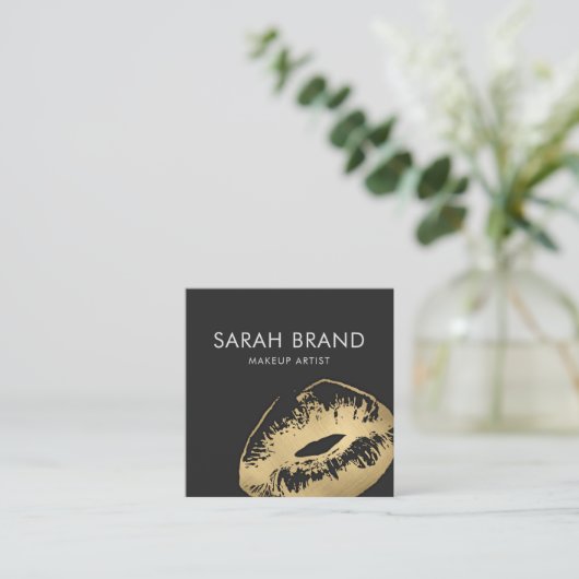 Imitats Gold Lips Ristorante da Valentino Quadratische Visitenkarte (Stehend Vorderseite)