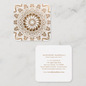 Imitats Gold Mandala Medallion Yoga Heilung Quadratische Visitenkarte (Vorne/Hinten)
