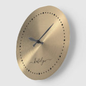 Imitats Gold Metal Monogram Große Wanduhr (Winkel)