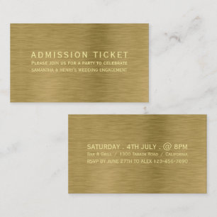 Imitats Gold Metal Texture Eintrittskarte Begleitkarte