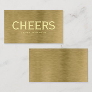 Imitats Gold Metal Texture Free Drinks Ticket Card Begleitkarte