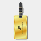 Imitats Gold Metallic Look Monogram glamourös Gepäckanhänger (Vorderseite vertikal)