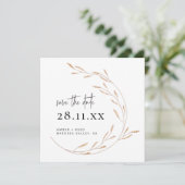 Imitats Gold Minimalistisch Kranz Save the Date (Stehend Vorderseite)