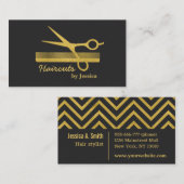 Imitats Gold Moderne Chic Schere Comb Hair Stylist Visitenkarte (Vorne/Hinten)