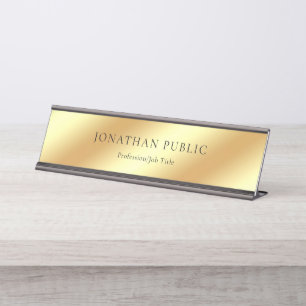 Imitats Gold Moderne Elegante Glamour Template Lux Schreibtischnamensplakette