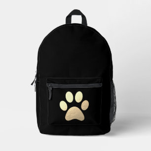 Imitats Gold Paw Print Bedruckter Rucksack