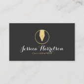 Imitats Gold Pen Nib Logo II Kalligrafen, Schrifts Visitenkarte (Vorderseite)