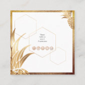 IMITATS GOLD PINEAPPLE QUADRATISCHE VISITENKARTE (Rückseite)