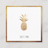 IMITATS GOLD PINEAPPLE QUADRATISCHE VISITENKARTE (Vorderseite)