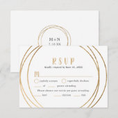 Imitats Gold Round Geo Frame Wedding RSVP + Eintri Karte (Vorne/Hinten)